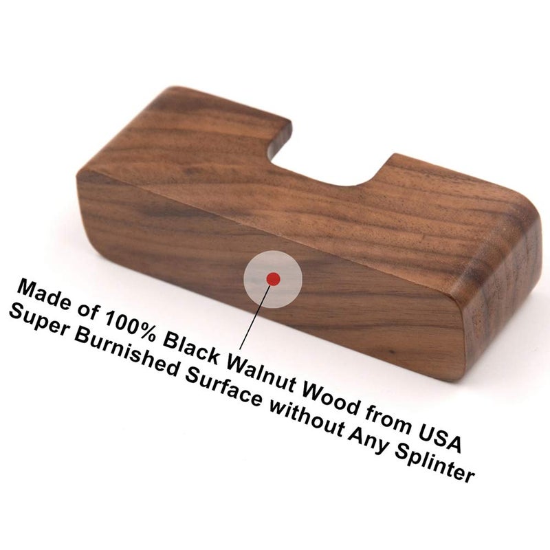 Bamber 3-Pack Walnut Wood Business Card Holder for Desk Wooden Business Card Organizer Case Stand - Image 4